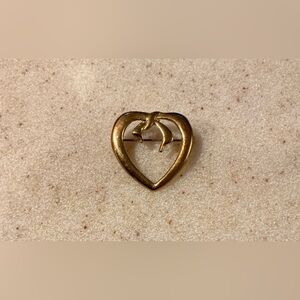 Gold Heart Brooch